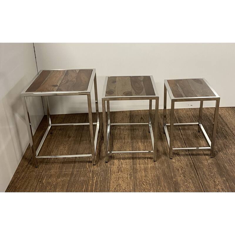 Set of 3 Modern Rustic Nesting Tables - 16" W x 20" D x 20.5" H