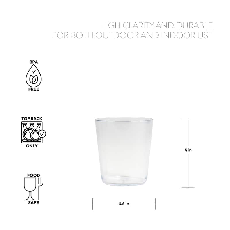 Abode Homewares Tritan Simple Drinkware Set - Clear - 15.9 oz - Set of 4