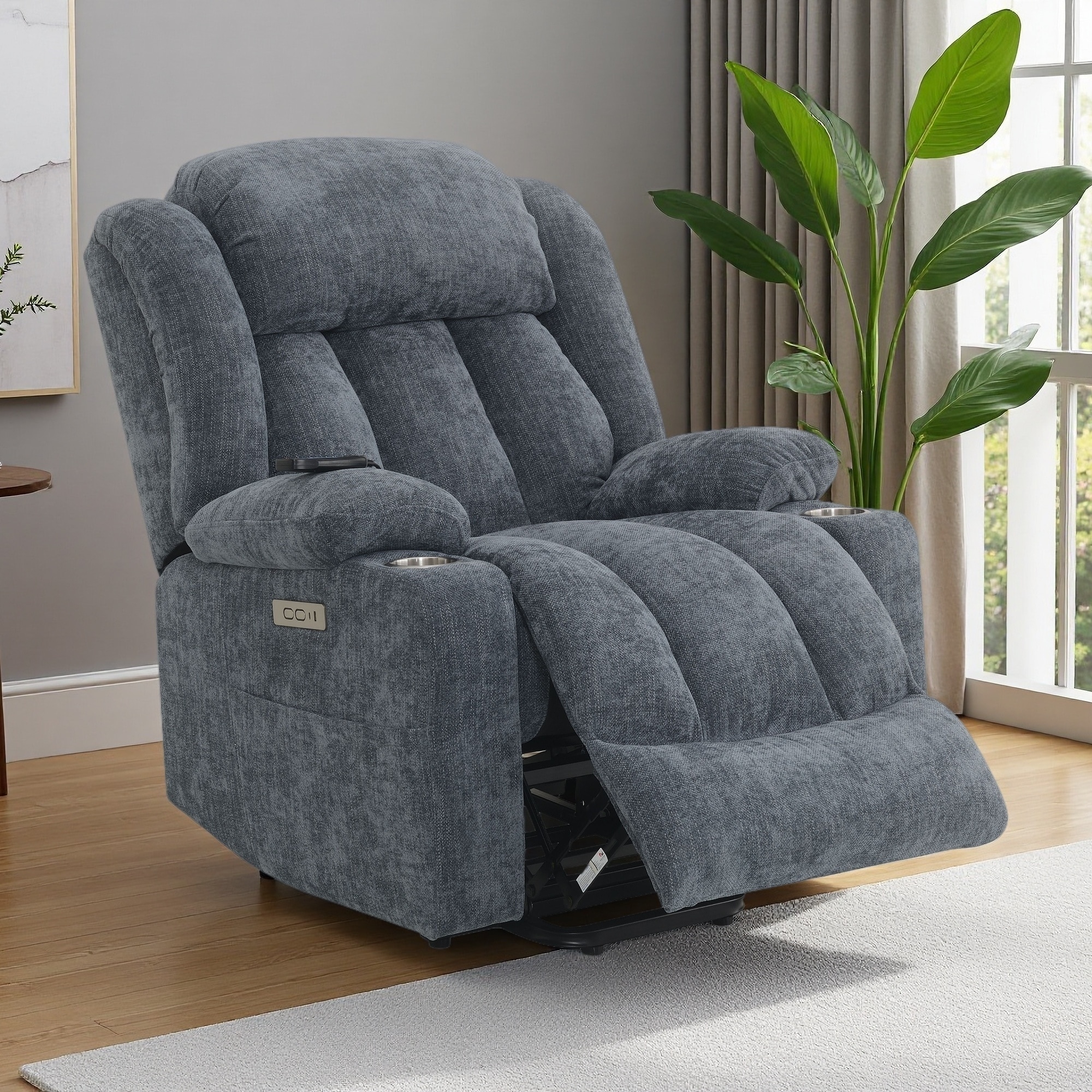Power Motion Recliner with Lift, Heating, Massage & USB Charging, 2 Cup Holders