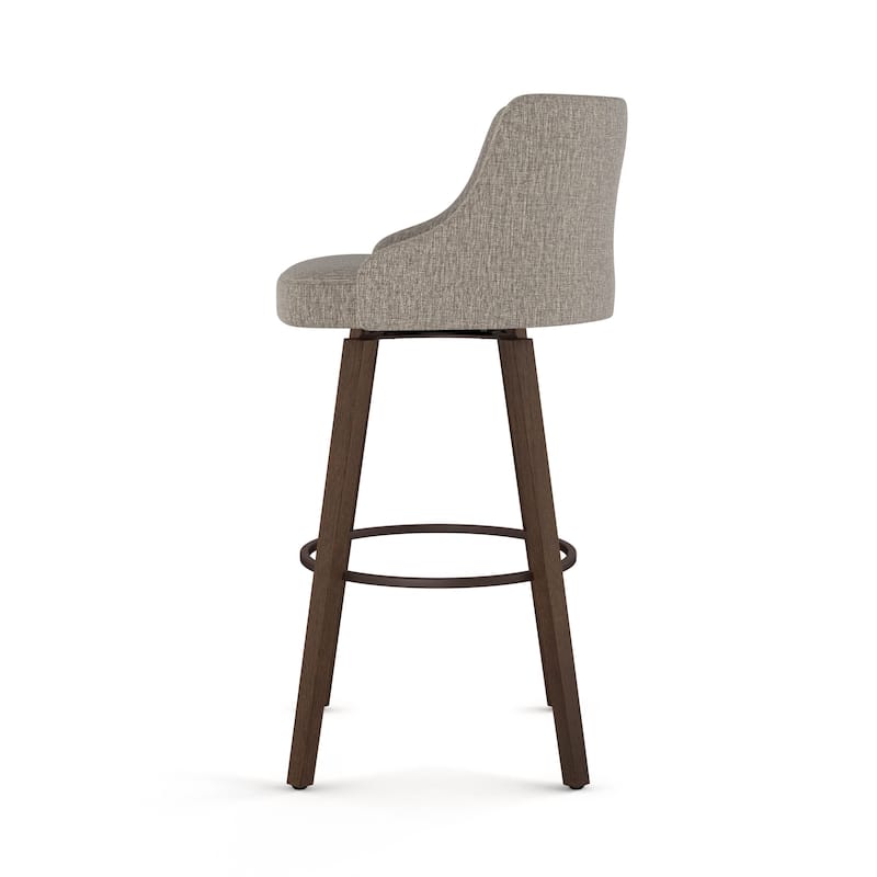 Amisco Ramon Swivel Counter and Bar Stool with Solid Wood Legs