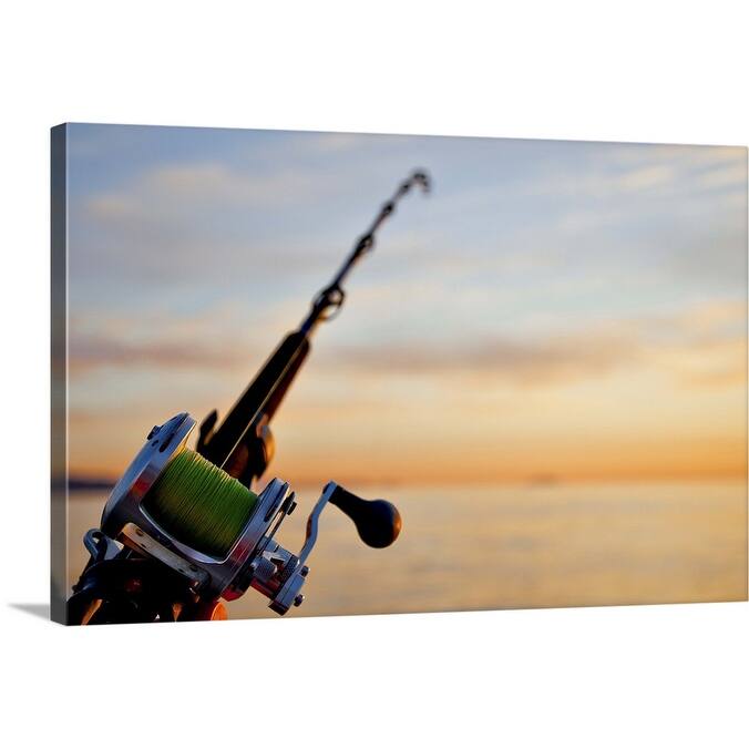 "Rod and reel for deep sea fishing" Canvas Wall Art