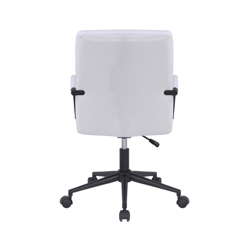 Porthos Home Pei Office Chair, Tufted PU Leather, Steel Swivel Base