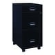 preview thumbnail 7 of 5, Space Solutions Black 3-drawer Mobile File Cabinet Black - Letter