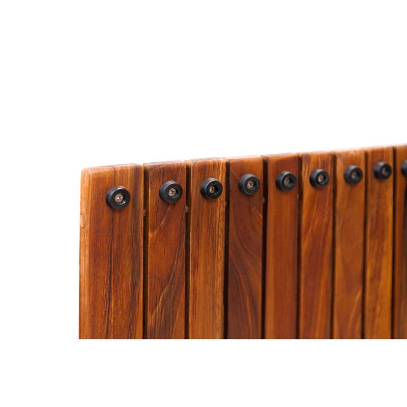 Nordic Style Oiled Extra Large Teak String Mat with Rubber Footing 59″ x 35″