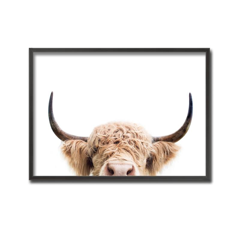 "Peeking Cow" Framed Print Wall Art by Kathrin Pienaar