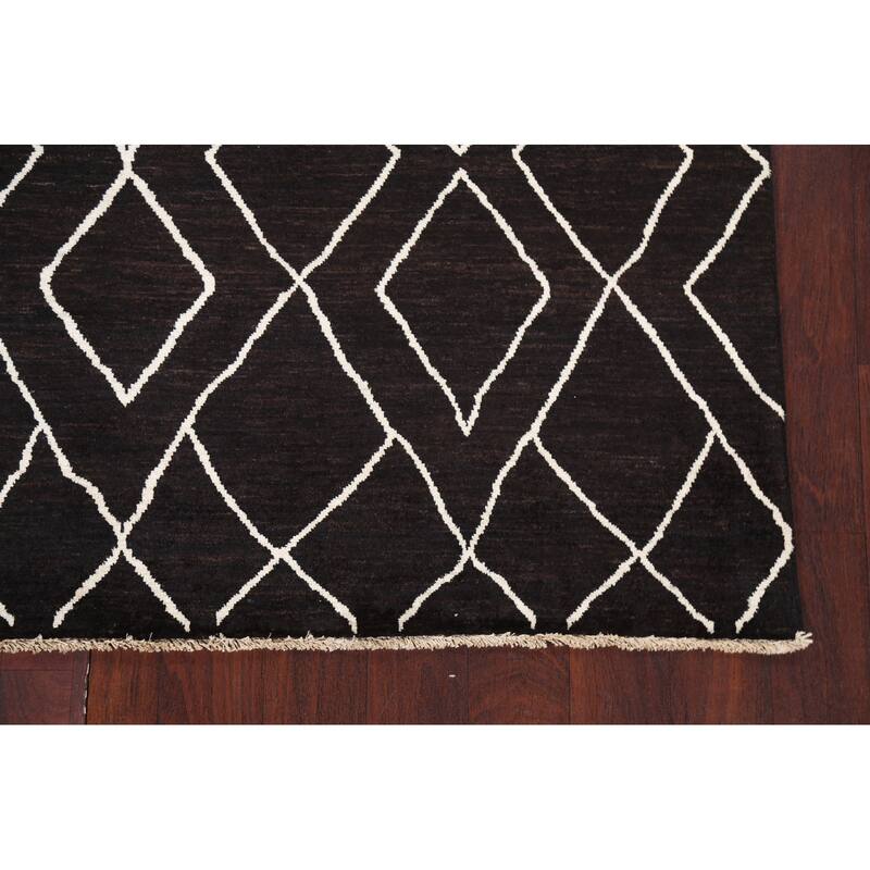 Vegetable Dye Moroccan Oriental Wool Area Rug Handmade Foyer Carpet - 5'5" x 7'11"