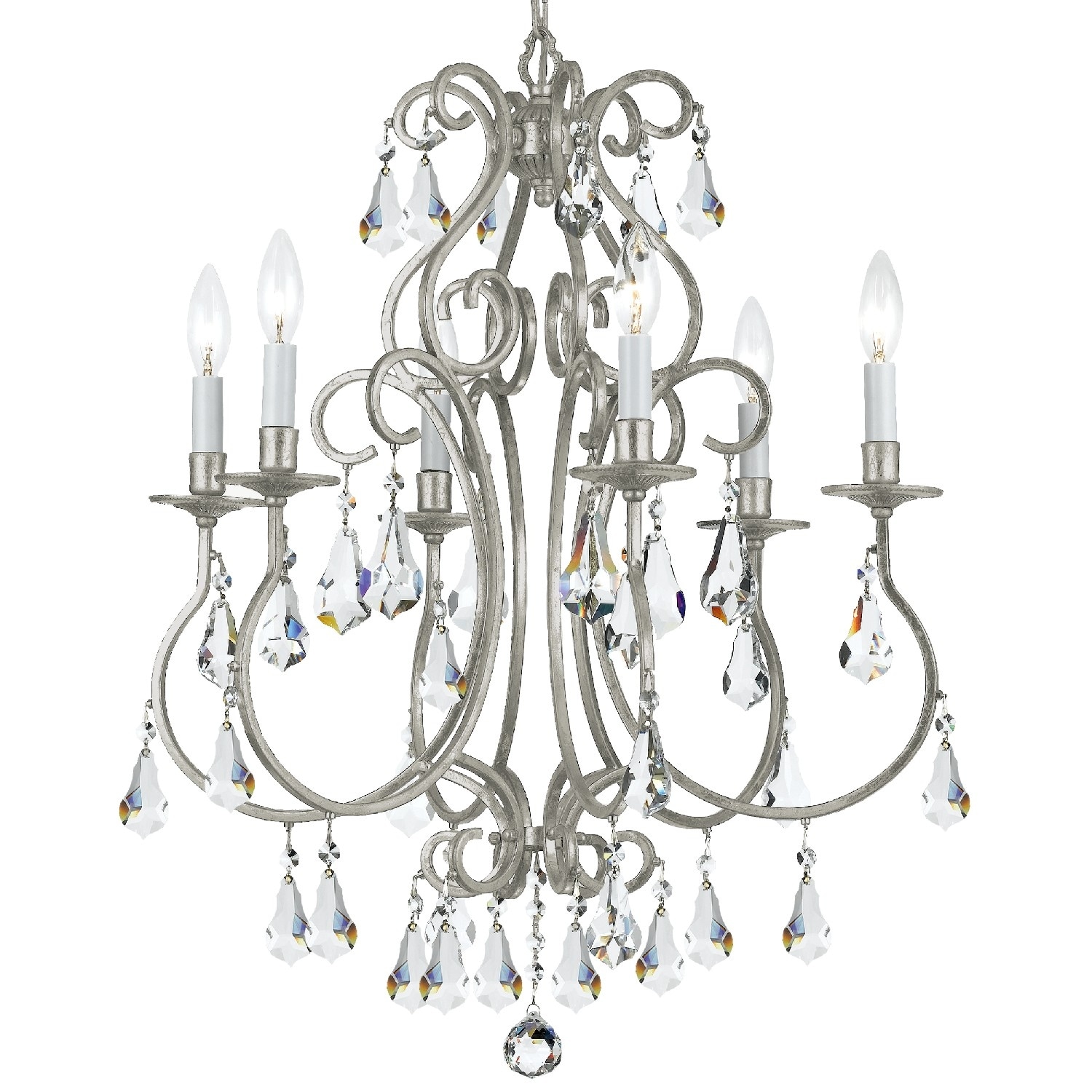 Ashton 6 Light Olde Silver Chandelier - 21.5'' W x 27'' H