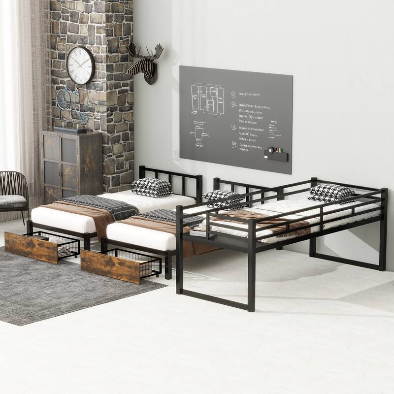 Heavy Metal Bunk Beds with Ladder Kids Bed Frame Twin / Twin XL / Full / Queen Size🏕️
