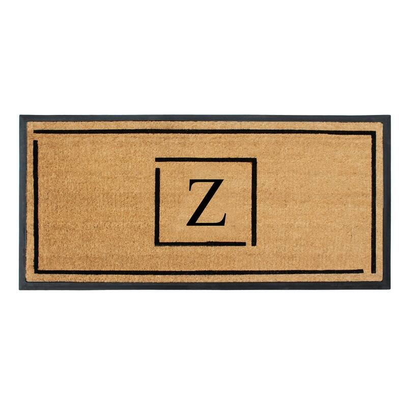 A1HC- Designer Hand-Crafted Rubber Coir Molded Double/Single Door Mat Monogrammed, Perfect and More Functional Size 24x48 Inch - 24"X48" - Z