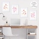 preview thumbnail 4 of 2, Butterfly Collection Wall Decor Art Prints (Set of 4) - Pink and Orange Floral Flower Garden Kisses and Wishes