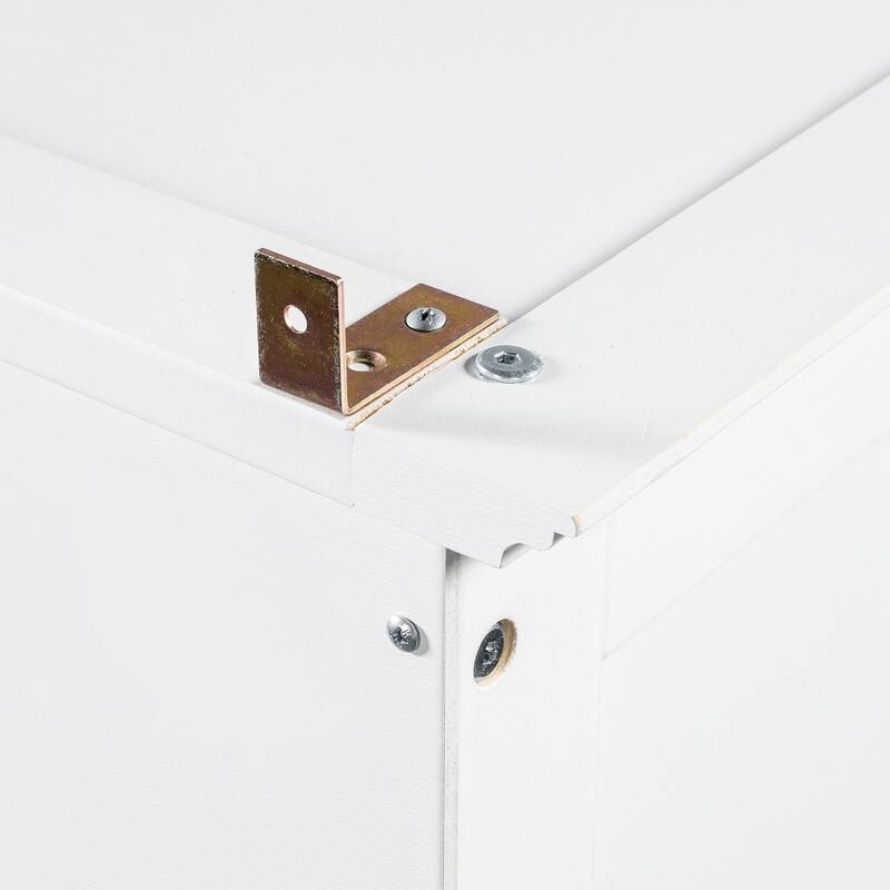 Kitchen Pantry, Freestanding Kitchen Storage Cabinet Display Cabinet with Glass Doors and 4 Built-in Drawers for Living Room