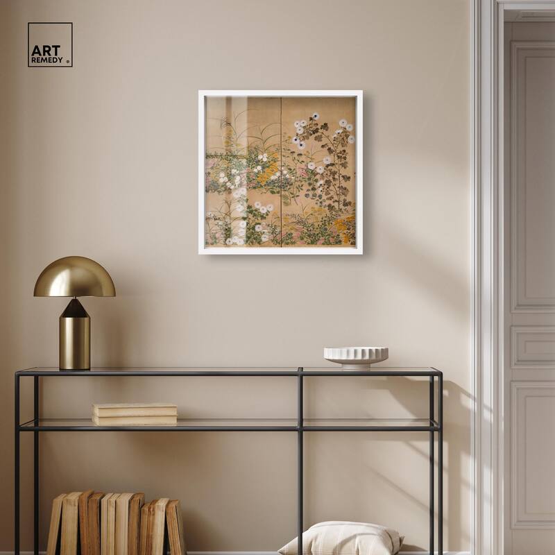 Flowering Plants in Autumn Shadowbox by Art Remedy