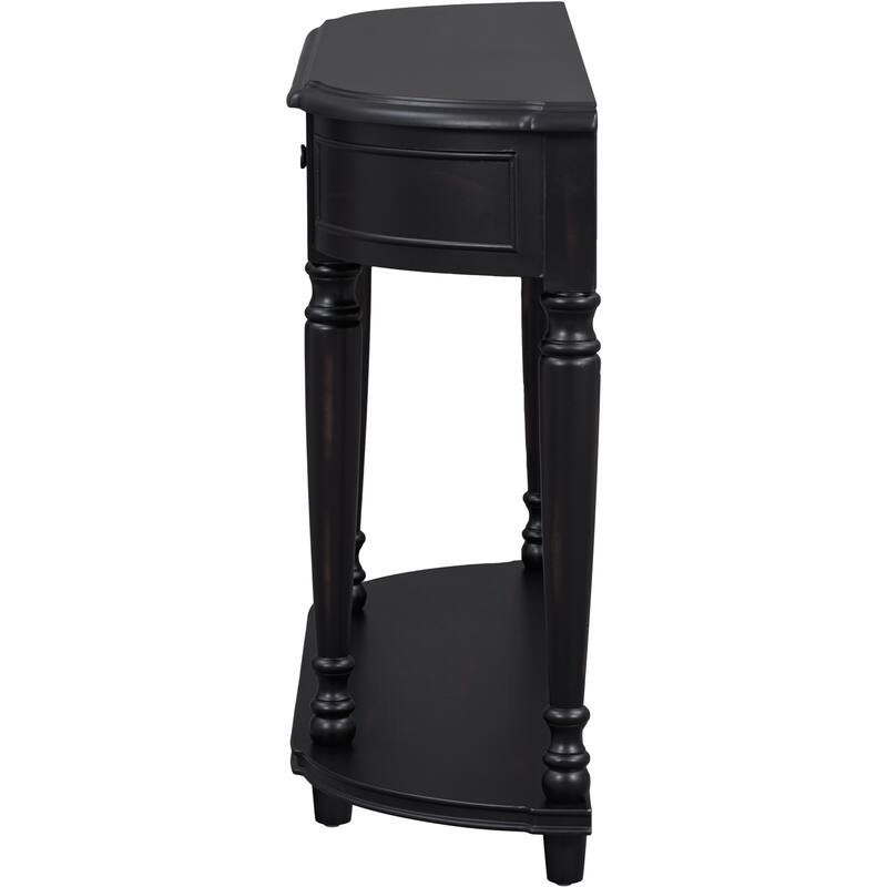 Retro Circular Curved Design Console Table with Open Style Shelf