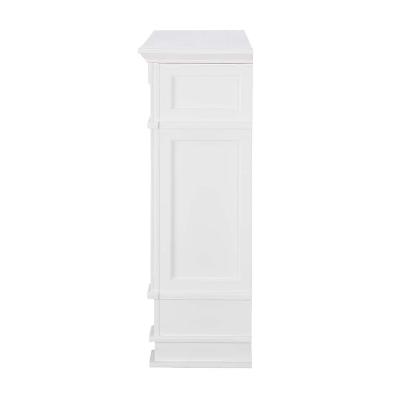 SEI Furniture Occom Electric Fireplace with Faux Marble Mantel with Media Storage