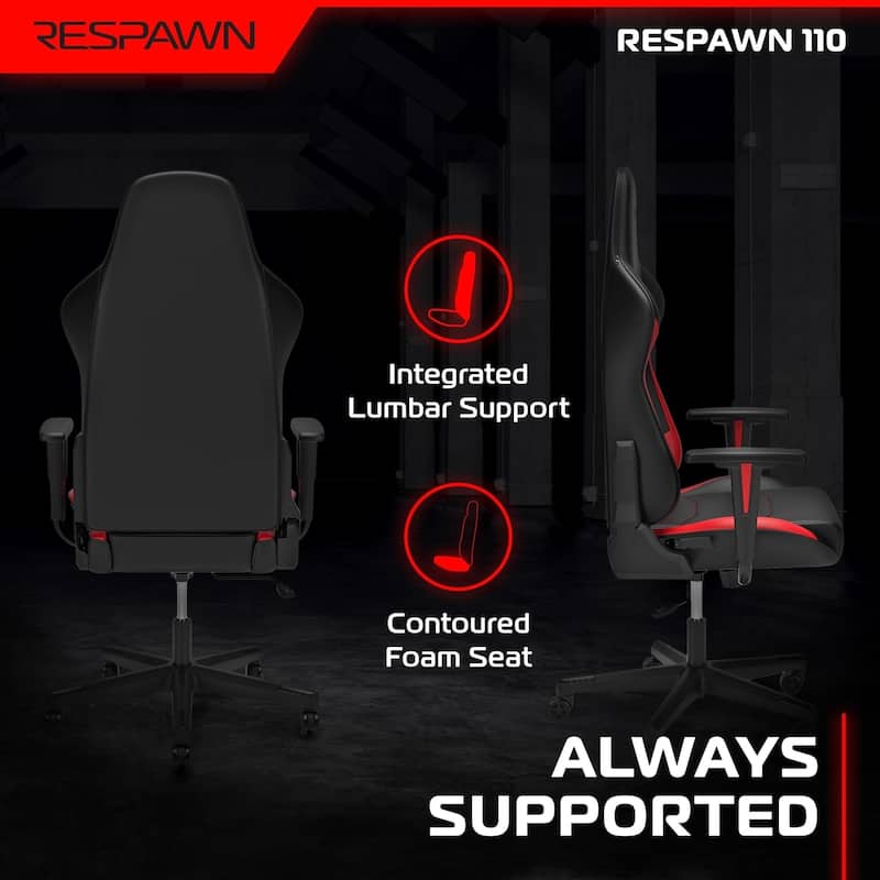 RESPAWN 110 Ergonomic Gaming Chair - Racing Style High Back PC Computer Desk Office Chair