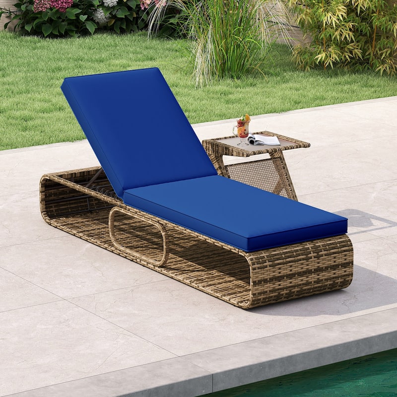 Gymax Chaise Lounge Chair w/ Adjustable Backrest Cushion & Storage