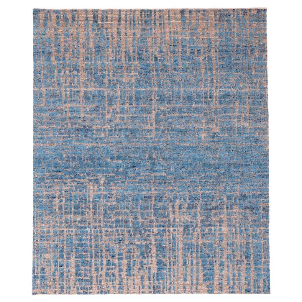 ECARPETGALLERY Hand-knotted Tangier Turquoise Wool Rug - 8'2 x 9'11