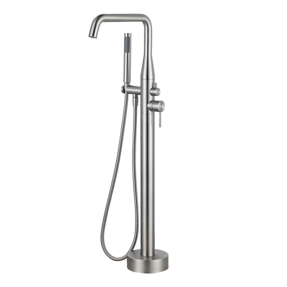 WOWOW Minimalist Freestanding Bathtub Faucet with Handheld Shower