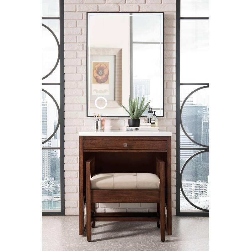 Athens 30" Countertop Unit (makeup counter), Mid-Century Acacia - 30 x 15 x 33.3