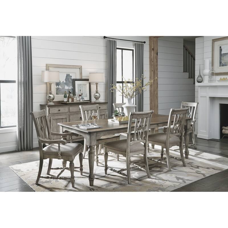 Plymouth Gray Wood Rectangular Dining Table with Removable Leaf Inserts by Flexsteel - 72" x 30" x 42"