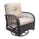preview thumbnail 16 of 18, 3 Pieces Outdoor Wicker Swivel Rocker Set with Glass Top Side Table