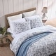 preview thumbnail 2 of 9, Tommy Bahama Pen And Ink Blue Cotton 3 Piece Duvet Cover Set