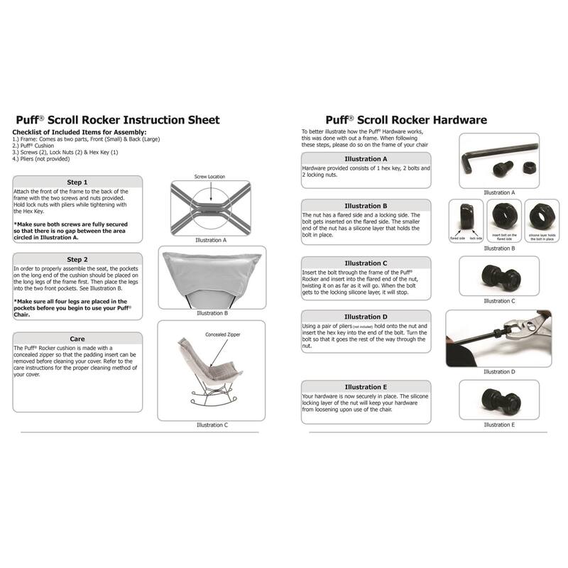 Allan Andrews Scroll Puff Rocker with Titanium Frame, Barbet Collection