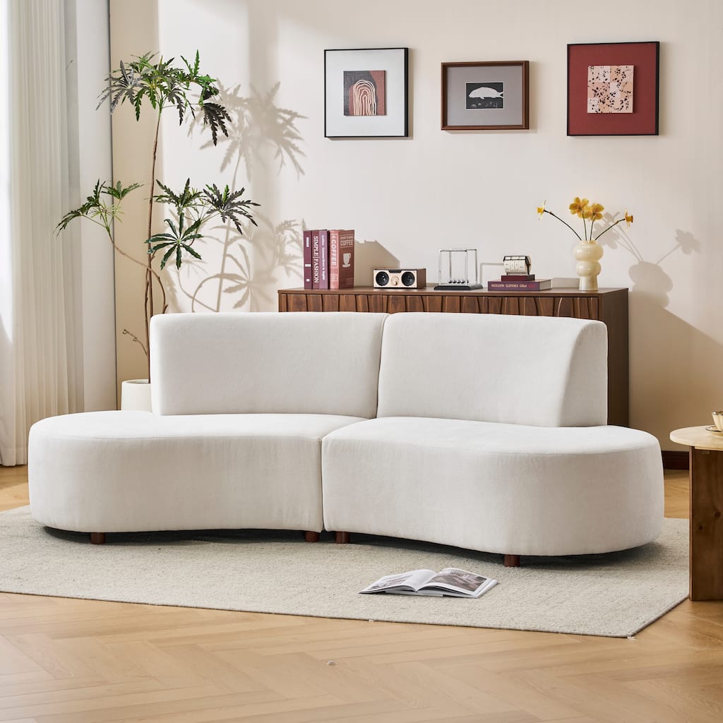 Christopher Knight Home - Luna Modern Upholstered Curved Sofa with Modular Design