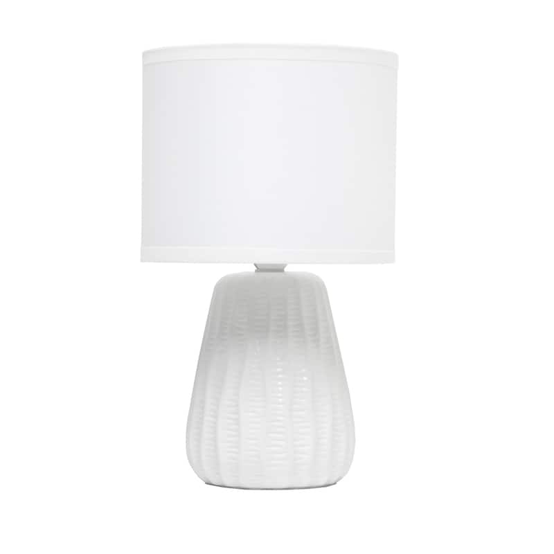 11.02 in. Off White Finish Table Lamp with White Shade, Desk Lamp for Writing and Computer Desks