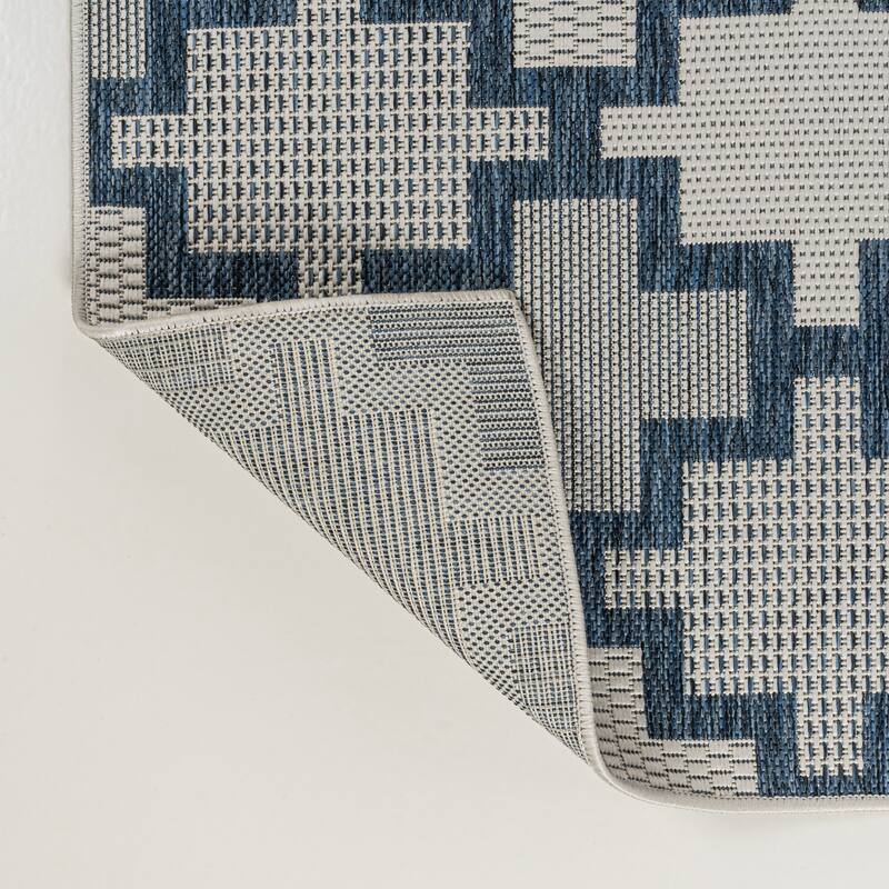 JONATHAN Y Lior Modern Geometric Tile Pattern Salmon/Cream Indoor/Outdoor Area Rug