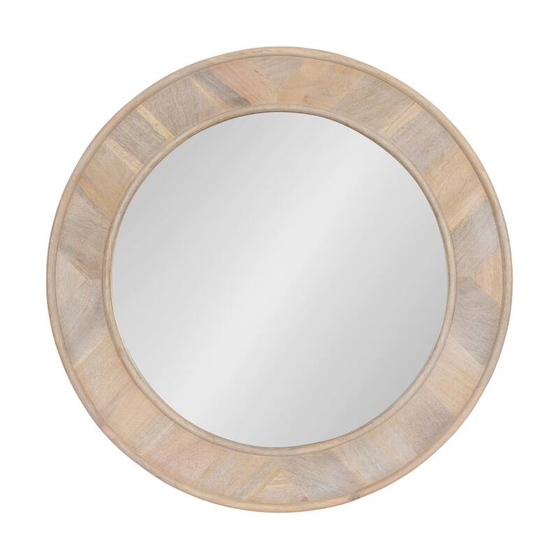 Kate and Laurel Yahna Round Wall Mirror - 28x28 - White