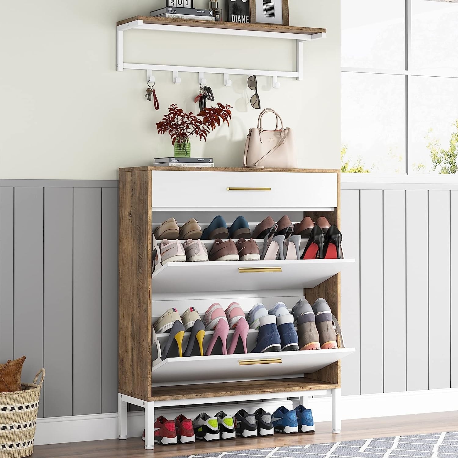 Slimline coat and shoe rack shop
