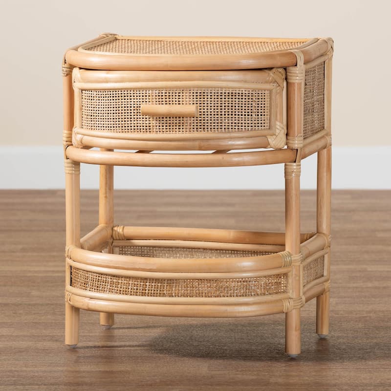 Divitia Bohemian Natural Rattan 1-Drawer Nightstand