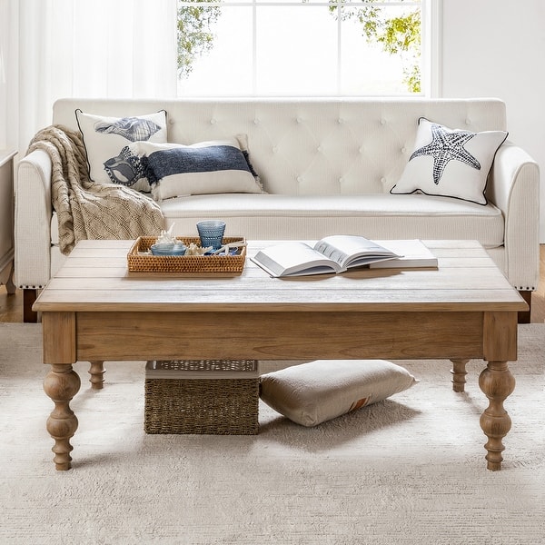 Gaston Traditional Rectangular Coffee Table with Storage Shelf by HULALA HOME