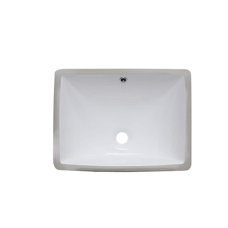 PROOX 20 in. Bathroom Rectangular Ceramic Undermount Sink - White