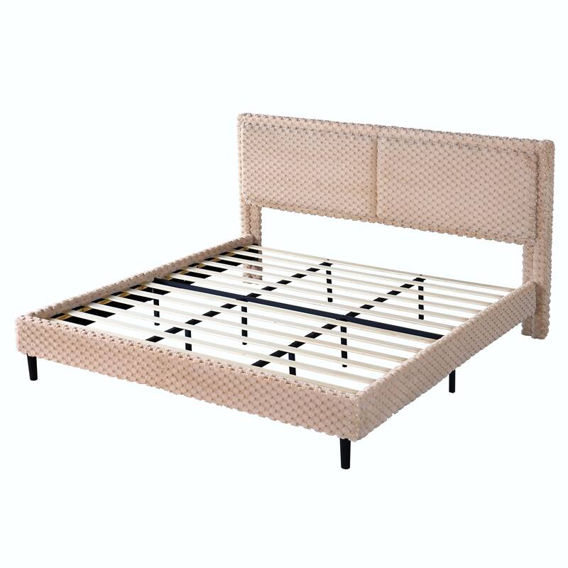 Simple Modern White Plush Soft Bed - Comfortable Backrest for Bedroom