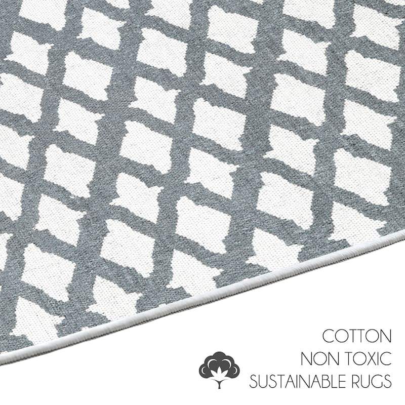 Sussexhome Heavy Duty Ultra Thin Non Slip Washable Cotton Indoor Rug - 2' x 3'