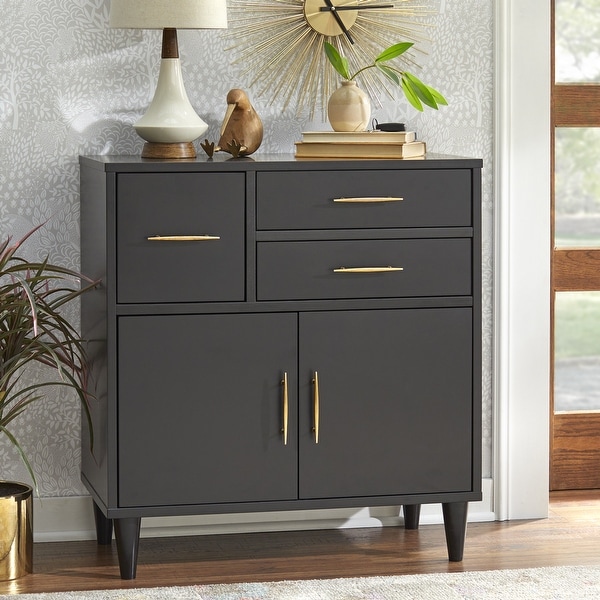Lifestorey Ana Rich Oak Entryway Cabinet w Antique Brass Hardware On Sale Bed Bath Beyond 28638306