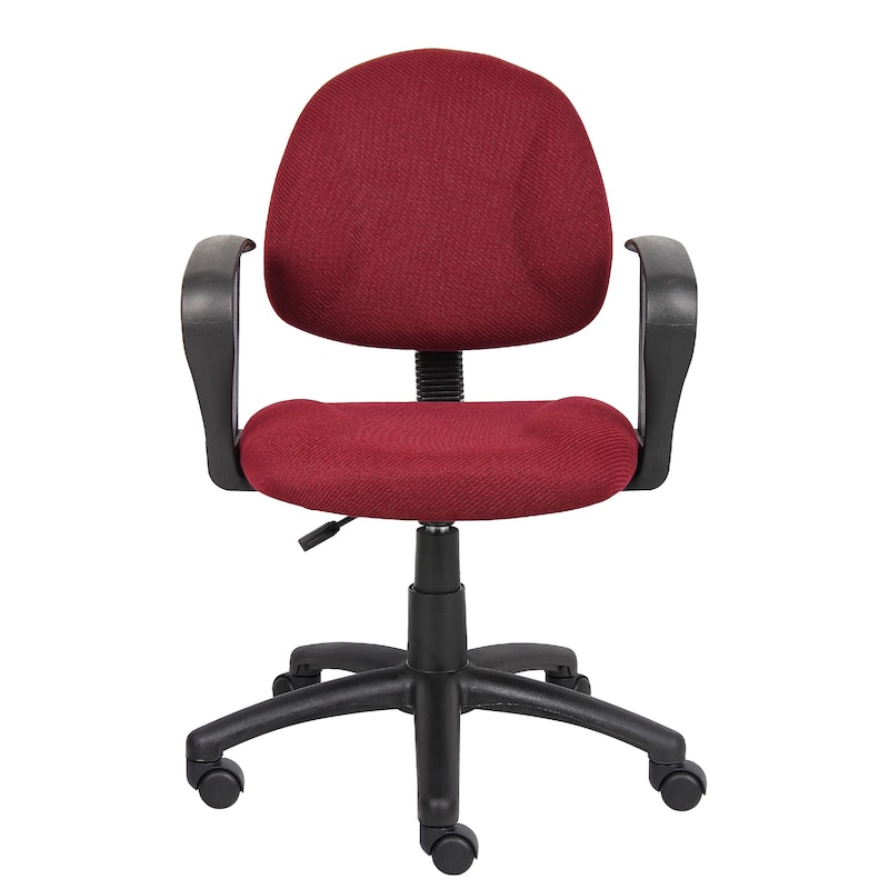Jea Swivel Posture Chair, Loop Arms, Burgundy Red Tweed, Rolling Wheels