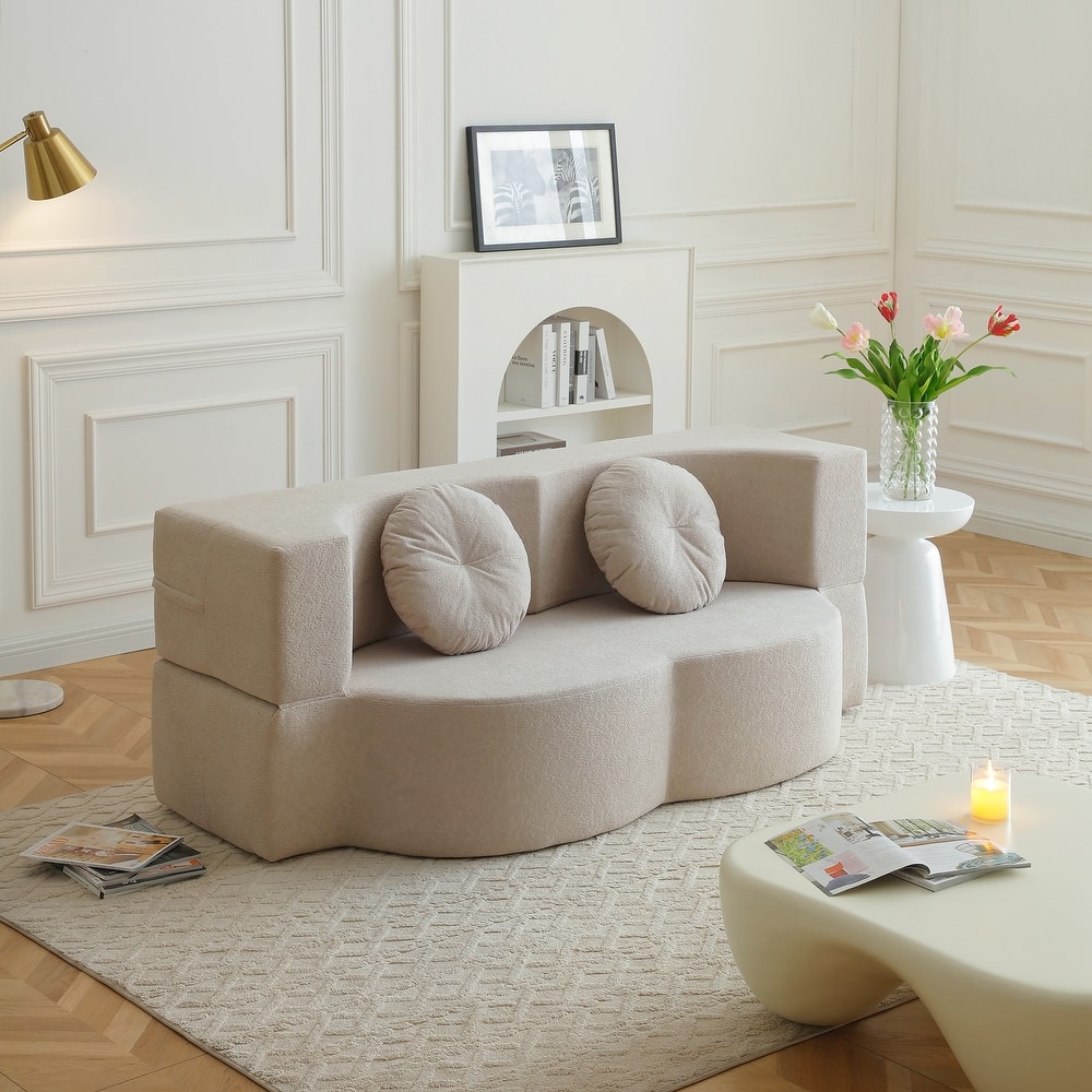 Folding Sofa Bed with Pillow, Sleeper Sofa, Floor & Futon Loveseat Couch