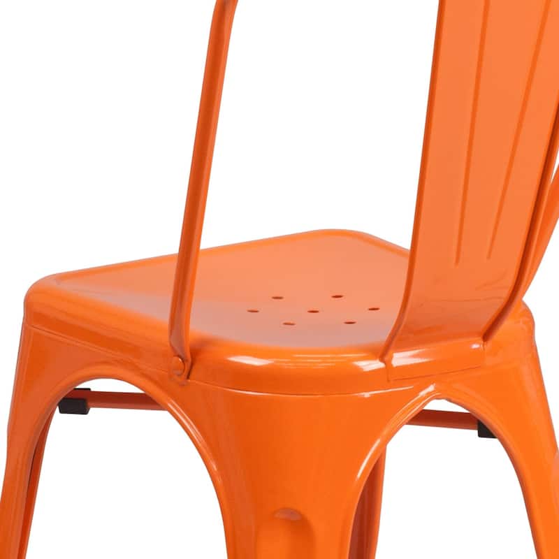 Metal Indoor/ Outdoor Stackable Bistro Chair (Set of 4)