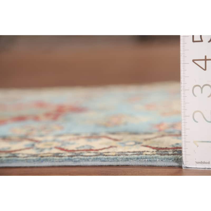 Kazak Runner Rug Handmade Light Blue Wool Carpet - 2'2" x 5'10"