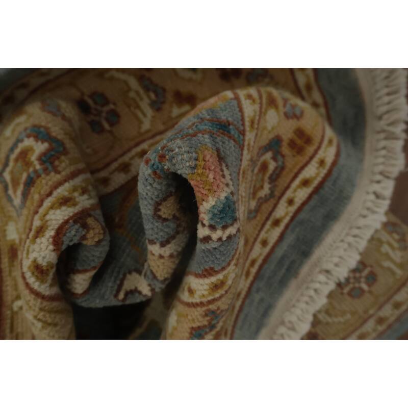 Hand Knotted Oriental 100% Wool Carpet Traditional All-Over Navy Blue & Blues Ziegler Area Rug - 3' 10'' X 2' 1''