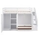 preview thumbnail 33 of 34, Functional Loft Bed with 3 Shelves, 2 Wardrobes and 2 Drawers, Gray