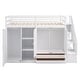preview thumbnail 33 of 34, Stylish & Simple Functional Loft Bed with 3 Shelves, 2 Wardrobes and 2 Drawers, Ladder with Storage, No Box Spring Needed, Gray