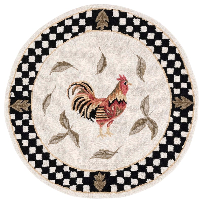 SAFAVIEH Hand-hooked Vintage Poster Rasma Rooster Wool Rug..