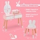 preview thumbnail 13 of 18, Gymax Kid Vanity Set Makeup Table Stool with Drawer Shelf Wood Leg