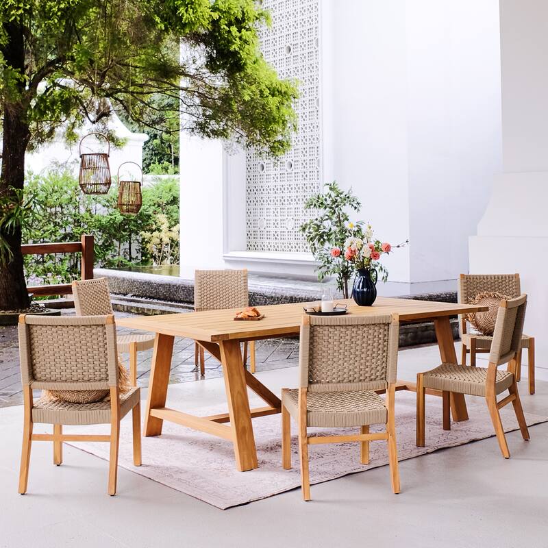 Cambridge Casual Zephyr 2-piece Teak Patio Dining Chair