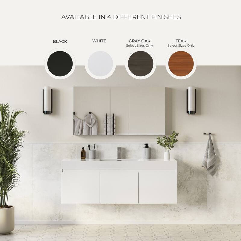 Fresca Mezzo 35-7/16" Wall Mounted / Floating MDF Vanity with Sink,
