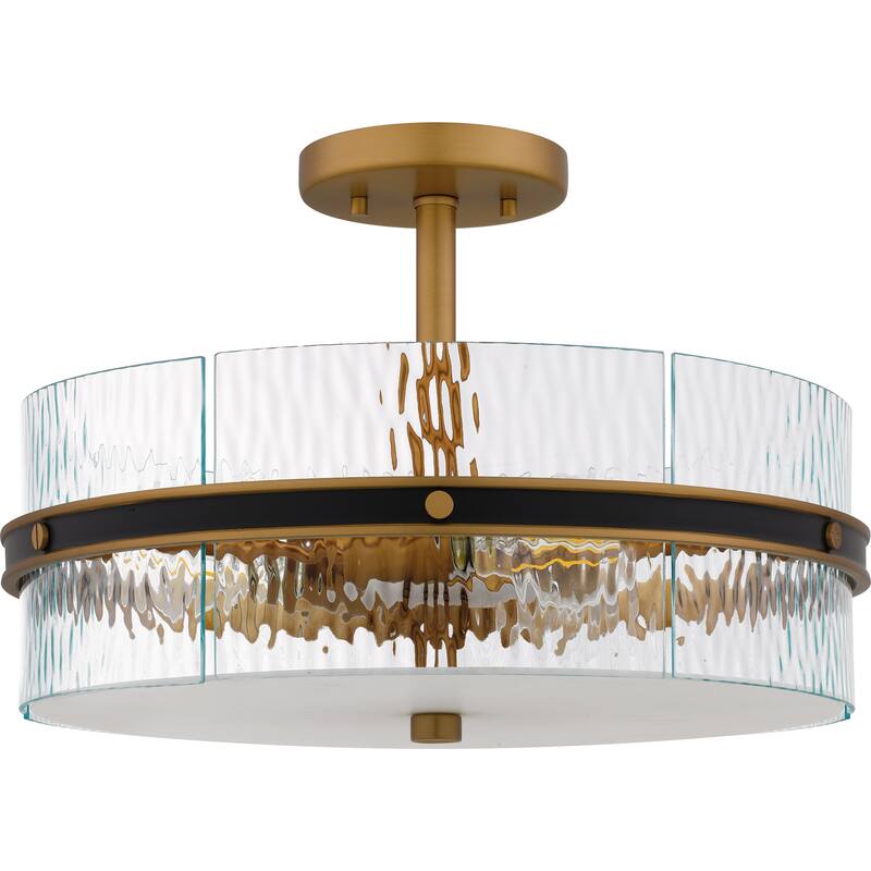 Reagan 3-Light Matte Black Semi-Flush Mount